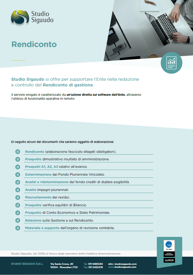 Locandina Rendiconto di gestione